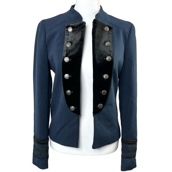 ONLY x ASOS Womens Size 6 Navy Jemina Military Jacket NWT Short Blazer EU 34 - Picture 2 of 13